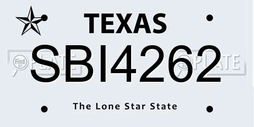 SBI4262 Texas License Plate