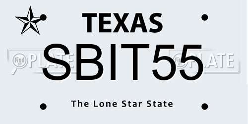 SBIT55 Texas License Plate