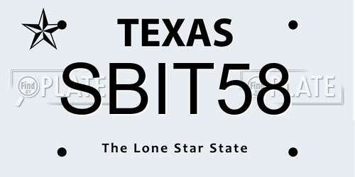 SBIT58 Texas License Plate