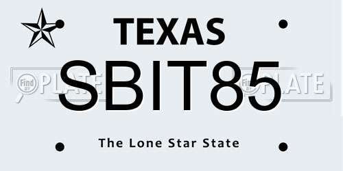 SBIT85 Texas License Plate