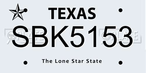 SBK5153 Texas License Plate
