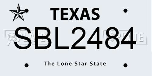 SBL2484 Texas License Plate