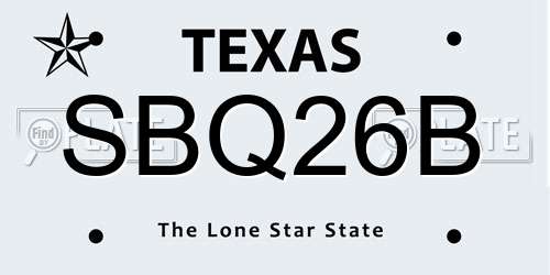 SBQ26B Texas License Plate