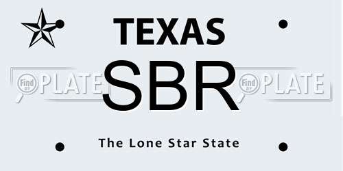 SBR Texas License Plate