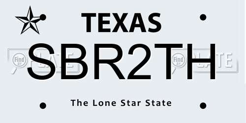 SBR2TH Texas License Plate