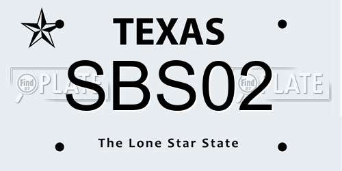 SBS02 Texas License Plate
