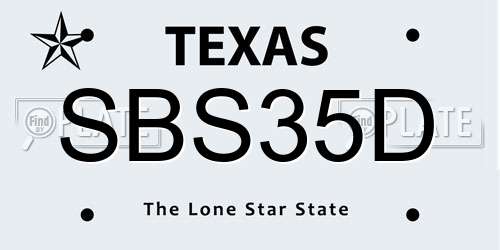 SBS35D Texas License Plate