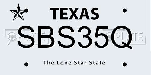 SBS35Q Texas License Plate