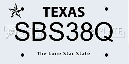 SBS38Q Texas License Plate