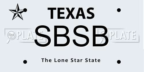 SBSB Texas License Plate
