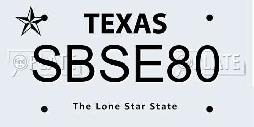 SBSE80 Texas License Plate
