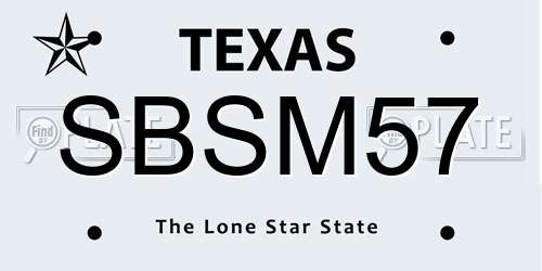 SBSM57 Texas License Plate