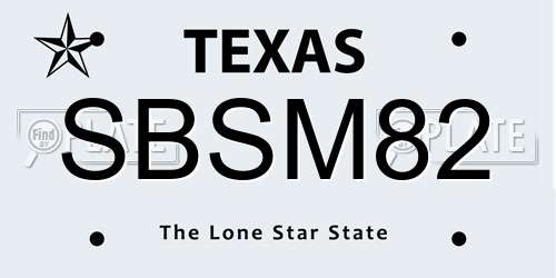 SBSM82 Texas License Plate