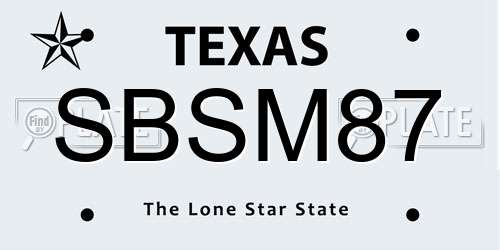 SBSM87 Texas License Plate