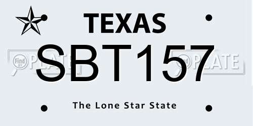 SBT157 Texas License Plate