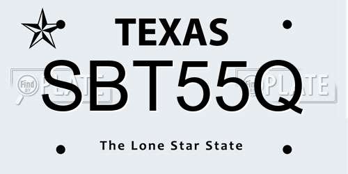 SBT55Q Texas License Plate