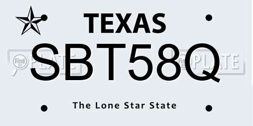 SBT58Q Texas License Plate
