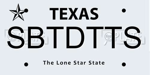 SBTDTTS Texas License Plate