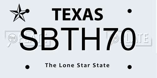SBTH70 Texas License Plate