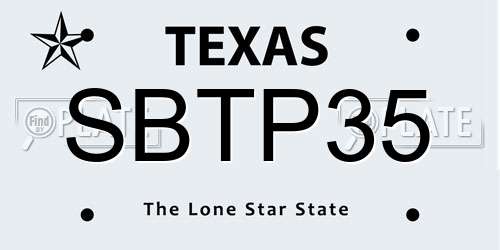SBTP35 Texas License Plate