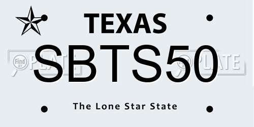 SBTS50 Texas License Plate