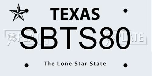 SBTS80 Texas License Plate