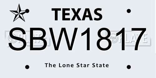 SBW1817 Texas License Plate