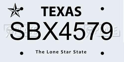 SBX4579 Texas License Plate