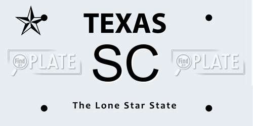 SC Texas License Plate
