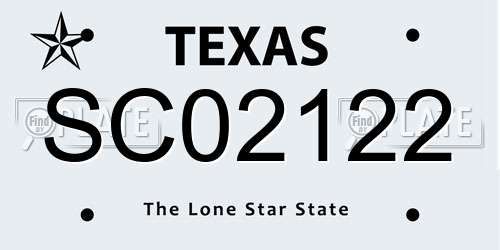 SC02122 Texas License Plate