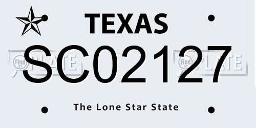 SC02127 Texas License Plate