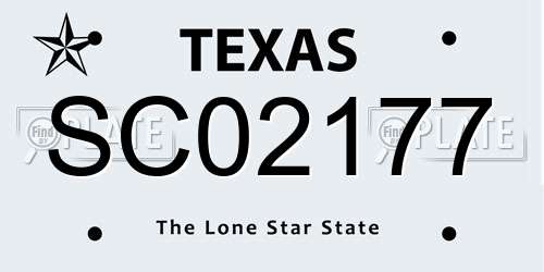 SC02177 Texas License Plate