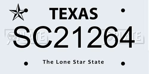 SC21264 Texas License Plate
