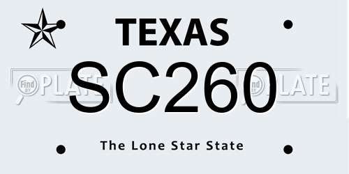 SC260 Texas License Plate