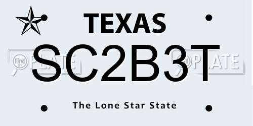 SC2B3T Texas License Plate