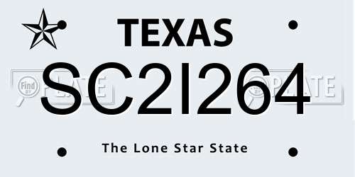 SC2I264 Texas License Plate