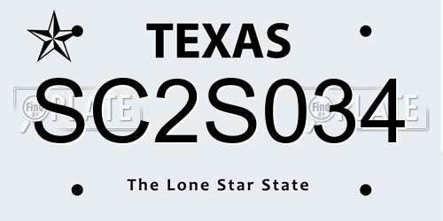 SC2S034 Texas License Plate