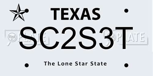 SC2S3T Texas License Plate