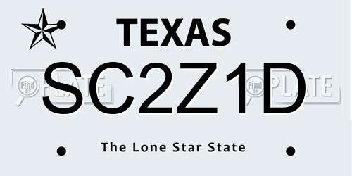 SC2Z1D Texas License Plate