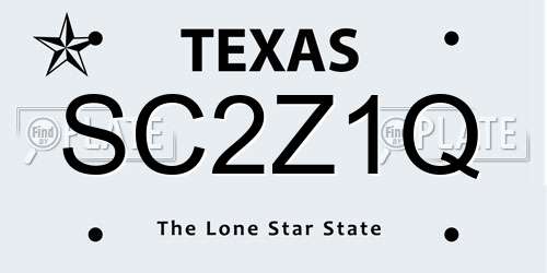 SC2Z1Q Texas License Plate
