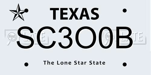 SC3O0B Texas License Plate