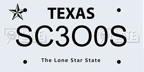 SC3O0S Texas License Plate