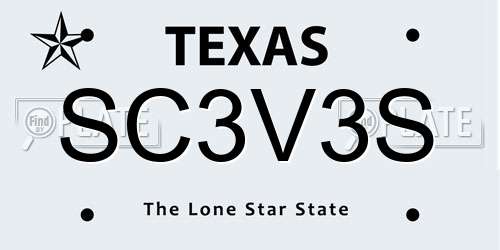SC3V3S Texas License Plate