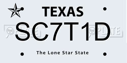 SC7T1D Texas License Plate