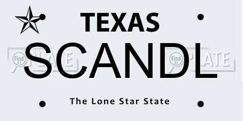 SCANDL Texas License Plate