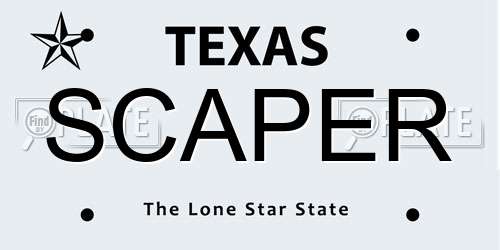 SCAPER Texas License Plate