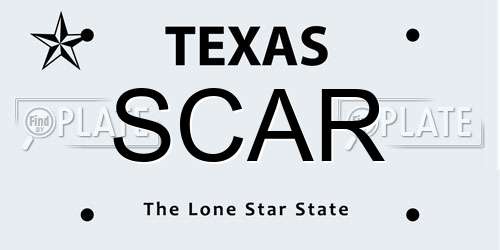 SCAR Texas License Plate