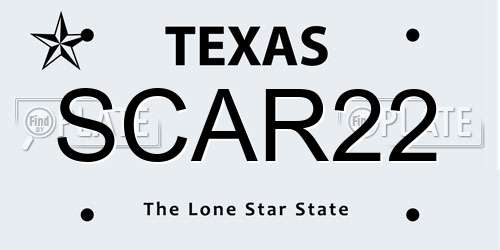 SCAR22 Texas License Plate