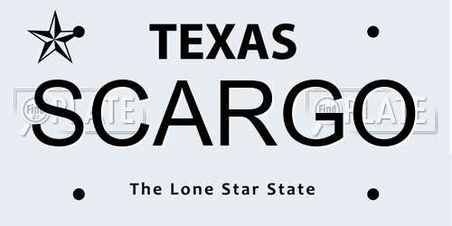 SCARGO Texas License Plate