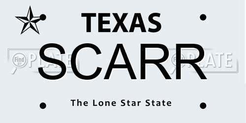 SCARR Texas License Plate